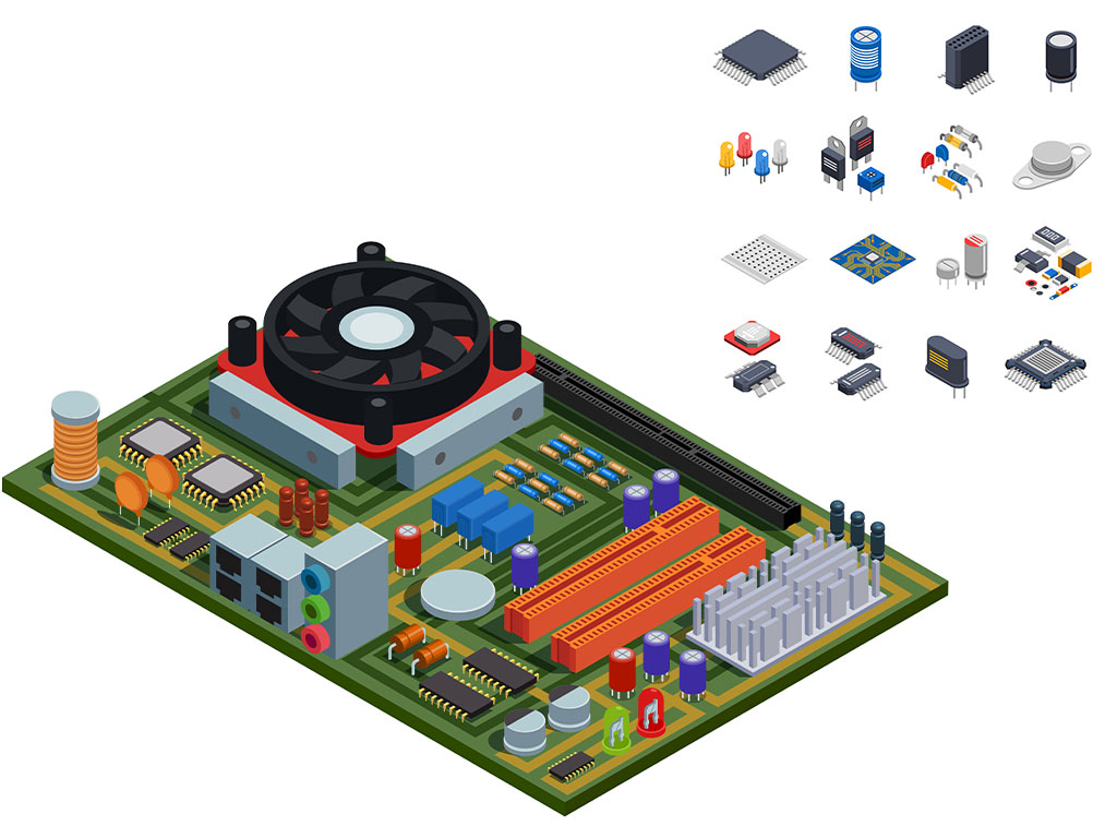 برد الکترونیکی و قطعات الکترونیکی