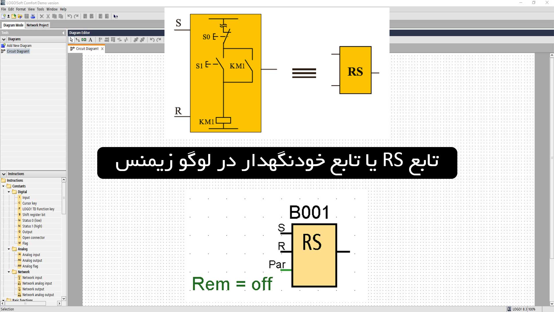 پوستر تابع خودنگهدار یا بلوک rs در لوگو