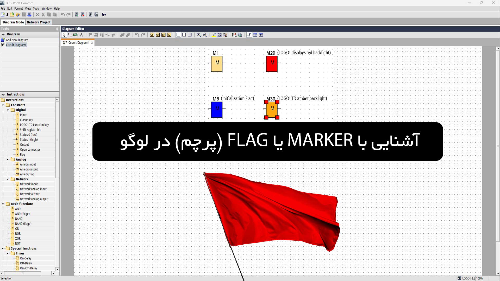 پوستر marker یا flag در لوگو