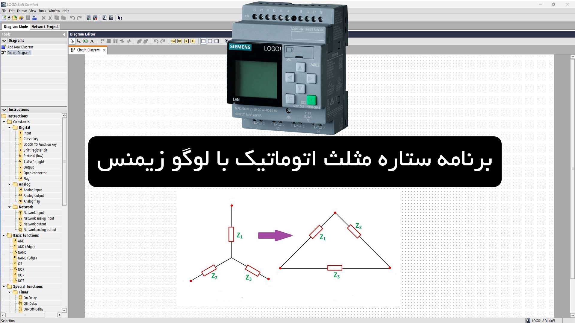 پوستر ستاره مثلث اتوماتیک با لوگو زیمنس