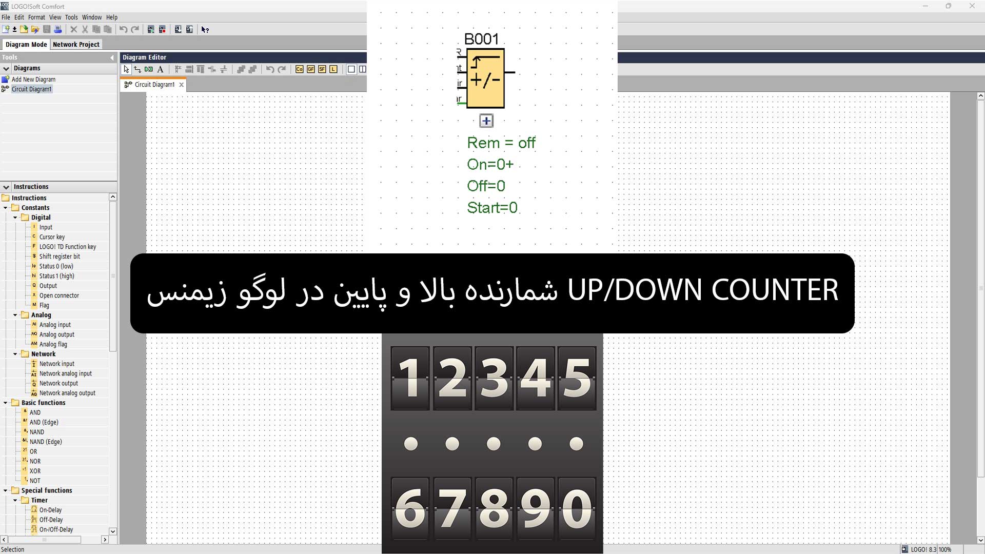 پوستر شمارنده بالا و پایین در لوگو زیمنس